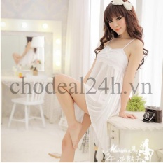 Áo đầm ngủ quyến rũ Angel CDAN03 Chodeal24h (Trắng Phi Thun)