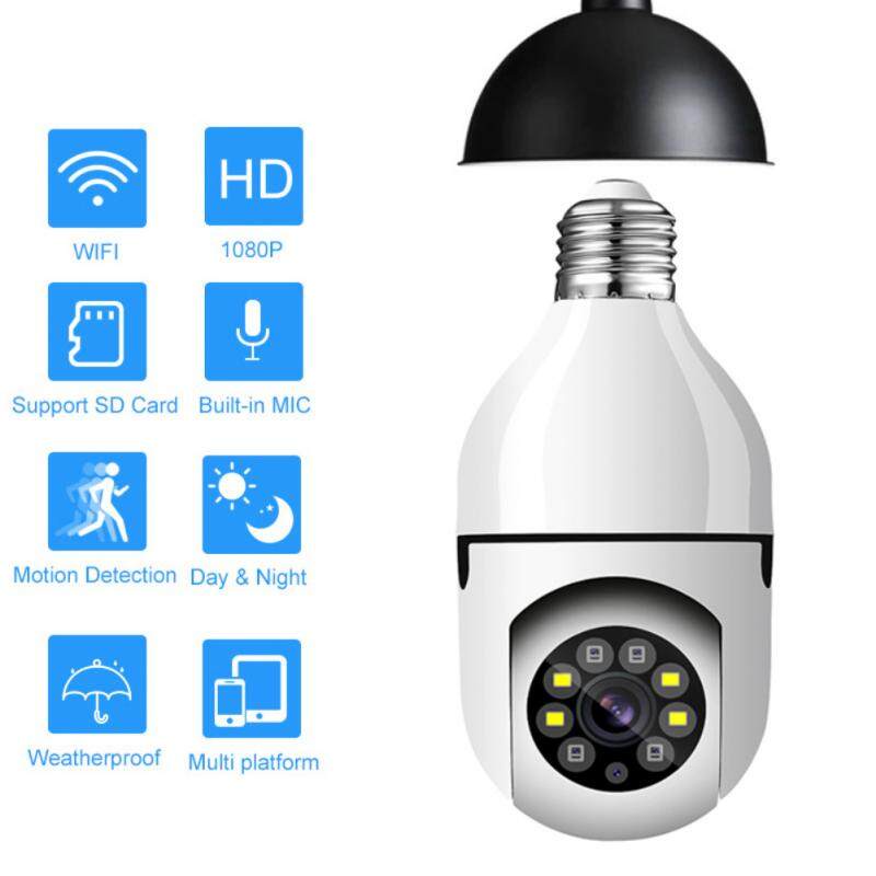 [SALE] Camera IP Wifi Yoosee 8 Led Xoay 360 Độ 1080P HK211 - kiểu bóng đèn sang trọng - có...