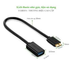 Dây Micro USB 3.0 B hỗ trợ OTG đực sang USB 3.0 cái cái dây tròn dùng cho điện thoại Samsung Note 3/S4/S6 dài 20CM UGREEN US127 10816 (đen)