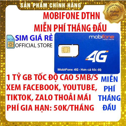 Sim 4G Mobifone 1 Tỷ GB tốc độ cao 5Mb/s không giới hạn dung lượng data – Sim Mobi DTHN Miễn phí tháng đầu – Phí gia hạn chỉ 50k/tháng – Shop Sim Giá Rẻ