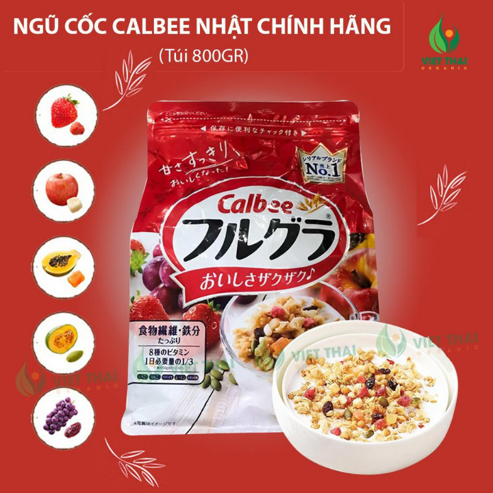 [ĂN LÀ GHIỀN] Ngũ cốc Calbee Giảm Cân Ăn Kiêng Nhật Bản mix hoa quả trái cây sữa chua dùng...