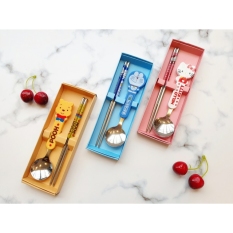 Set muỗng và đũa inox hình hoạt hình cho bé ăn uống thêm ngon miệng