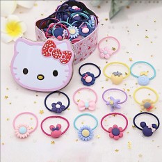 HỘP 40 DÂY CỘT TÓC HÌNH KITTY SIÊU DỄ THƯƠNG DÂY THUN MỀM MẠI CO GIÃN TỐT + KÈM HỘP ĐỰNG