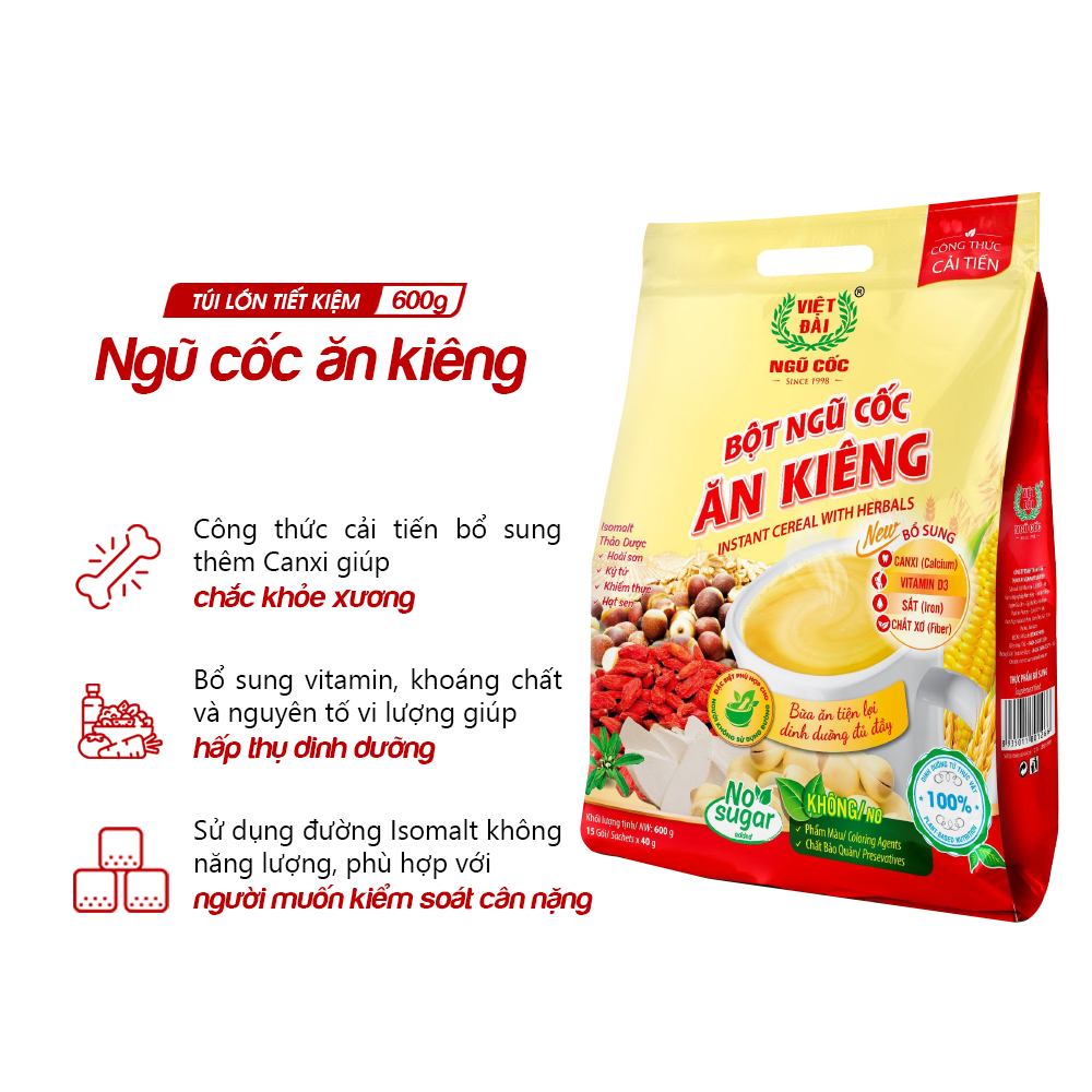 Bột Ngũ cốc ăn kiêng Việt Đài 600gr