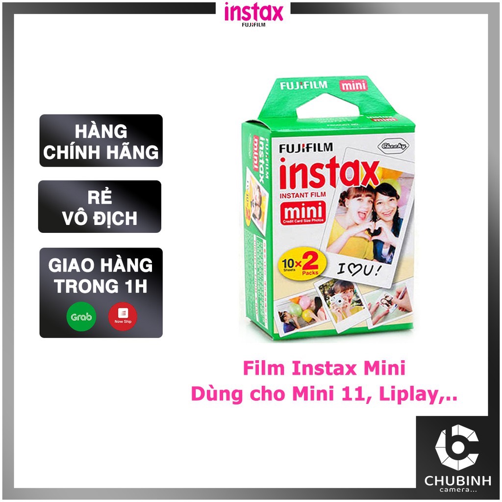 Film Instax Mini 20 Tấm | Chính Hãng (Sử dụng cho Mini 8, Mini 9, Mini 11, Mini Liplay, Mini...