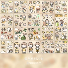 Sticker Cute Trang Trí Bình Nước Cô Gái Dễ Thương Size 8×8 cm