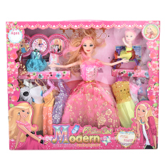Bộ sưu tập thời trang búp bê Barbie & em gái nhỏ đạp xe