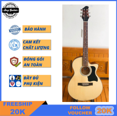 Đàn guitar acoustic dáng khuyết DVE70 Duy Guitar Store đàn guitar acoustic giá rẻ tốt cho sinh viên đệm hát Âm thanh vang sáng Cần đàn thẳng Action thấp bấm êm tay