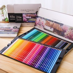 Bộ Chì Màu Khô Hộp Thiếc DELI 24/36/48/72 Màu cao cấp