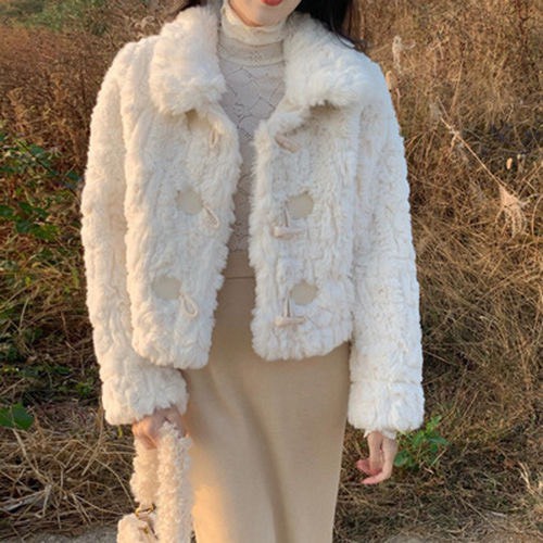 [Siêu Sale] Áo khoác lông ulzzang mềm cổ bẻ phong cách Hàn Quốc siêu đẹp