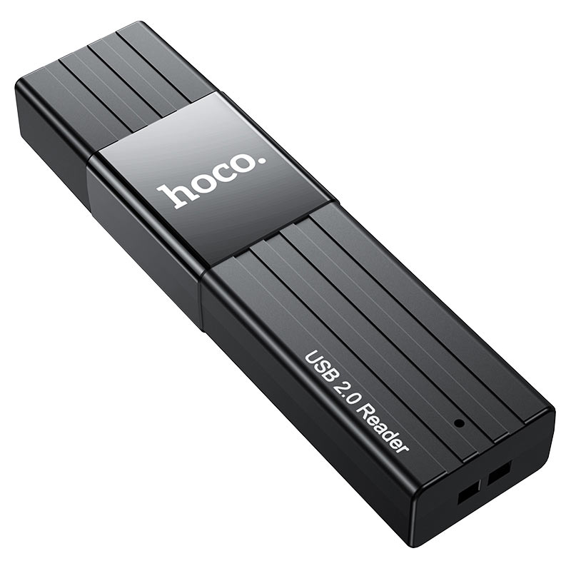 Đầu đọc thẻ nhớ 2.0 / 3.0 Hoco HB20 Mindful - hỗ trợ khe microSD/SD (Đen) - Hãng phân phối...