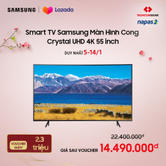 [Voucher 2.3M chỉ còn 14tr490] [TRẢ GÓP 0%] Smart TV Samsung Màn Hình Cong Crystal UHD 4K 55 inch TU8300 2020 UA55TU8300KXXV