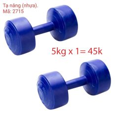 TẠ TAY 5 KG TẠ NHỰA TẬP GYM ( chỉ 1 CỤC / 5 KG )