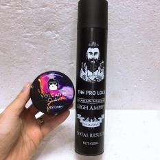 Combo Gôm Xịt Tóc The Pro Lock sáp vuốt tóc nam