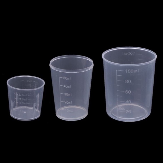 Cốc nhựa có chia vạch 30ml, 50ml, 100ml, 200ml