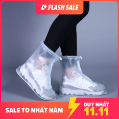 Ủng đi mưa chống trượt dày dặn; Ủng đi mưa nam nữ chất liệu PVC trong suốt lồng ngoài giày dép trống trượt