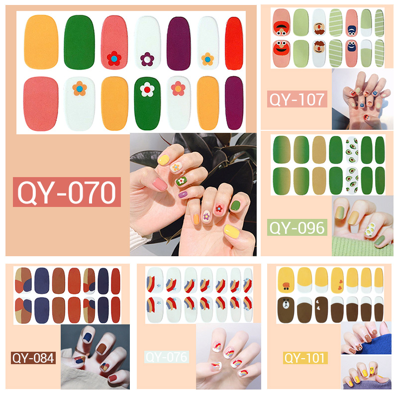 Modelones Sticker móng tay giả 14 miếng nail giả học sinh chống nước làm móng nghệ thuật - intl