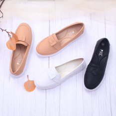 Giày Búp Bê Đế Slipon Trắng Siêu Nhẹ Nơ Thắt Pixie X638