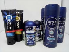 trọn bộ 9 món : 3Chai xịt khử mùi nivea (50ml/chai) + 3tuýt sữa rửa mặt Oxy (25g/tuýt) + 3chai lăn khử mùi Nivea nam (12ml/chai) + tặng 1 túi đựng xinh xắn