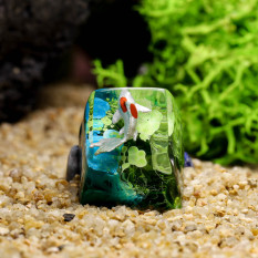 Keycap cá koi blue-green, nút bàn phím cá koi phù hợp cho bàn phím cơ tiêu chuẩn, SA profile