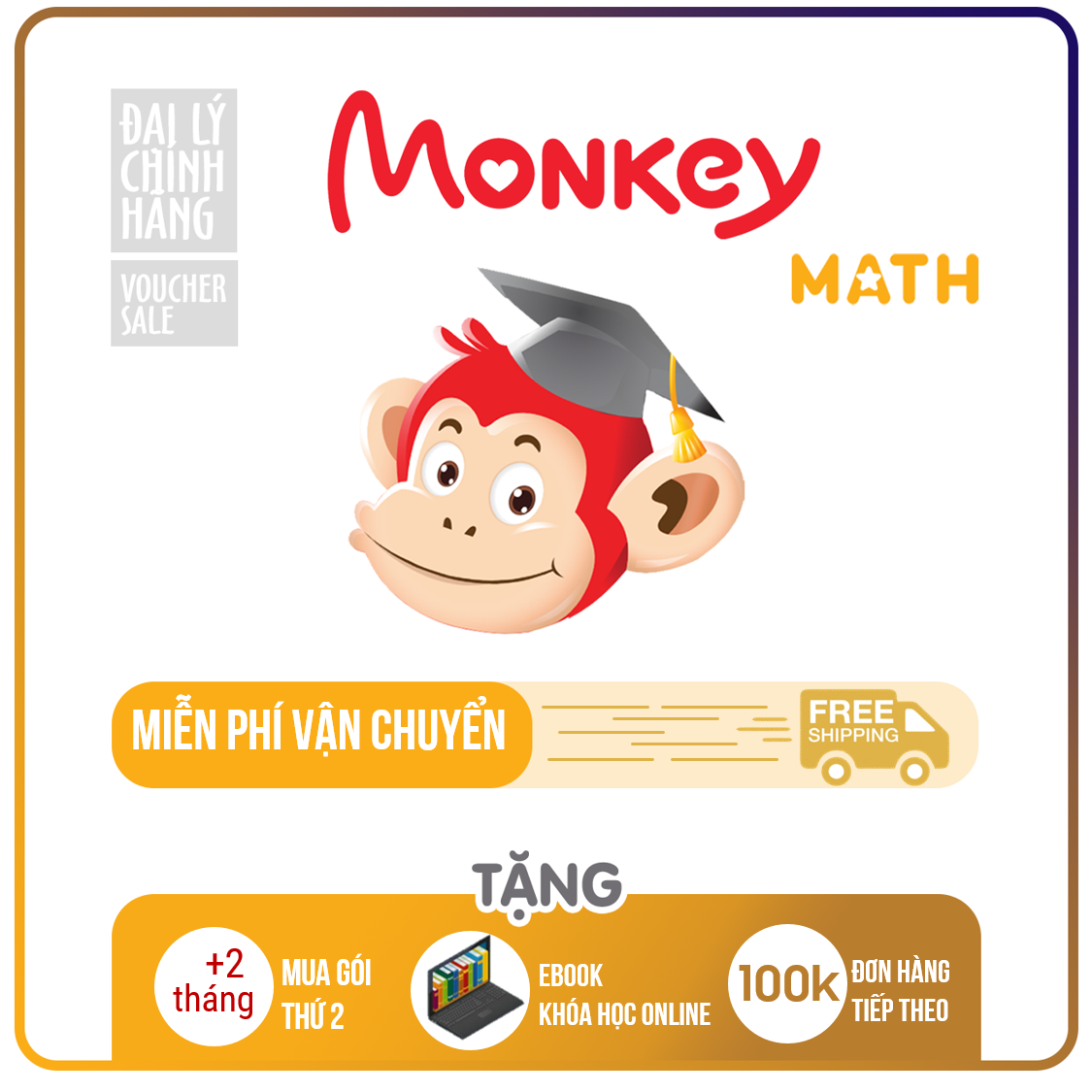 Monkey Math (Trọn đời, 1 năm, 6 tháng) – Toán tiếng Anh chuẩn Mỹ cho trẻ