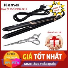 Máy ép tóc kemei,máy làm tóc kemei KM-2219, Chức năng ép siêu thẳng-duỗi tóc-làm xoăn-đa năng-mini 3 in 1-giá rẻ