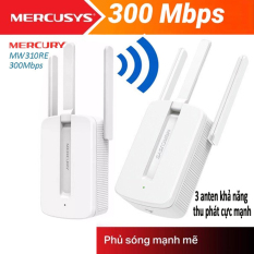 [TRI ÂN KH-HOÀN TIỀN 8%] Kích Sóng Wifi Mercury MW310re 300Mbps 3 Râu Cực Mạnh – BH 1 Năm | Kích Wifi Mercury