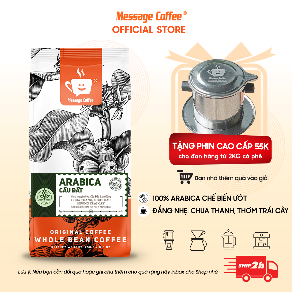 Cà Phê ARABICA CẦU ĐẤT rang mộc nguyên chất 100% café hạt - bột pha phin, pha máy hậu vị...