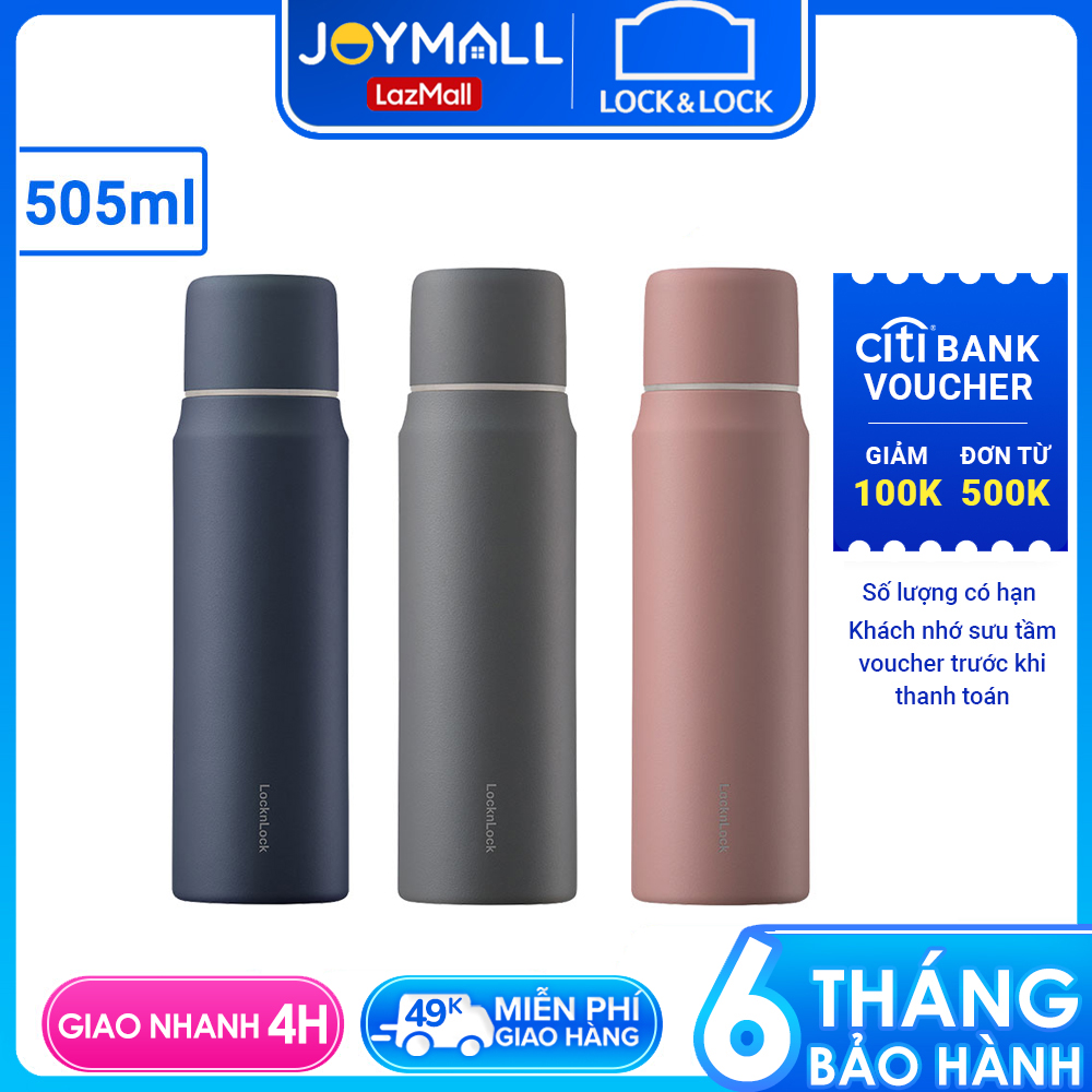 Bình giữ nhiệt Lock&Lock 505ml Maman Cup Vacuum Bottle LHC1487 - Hàng chính hãng, nắp dùng làm cốc nước uống...