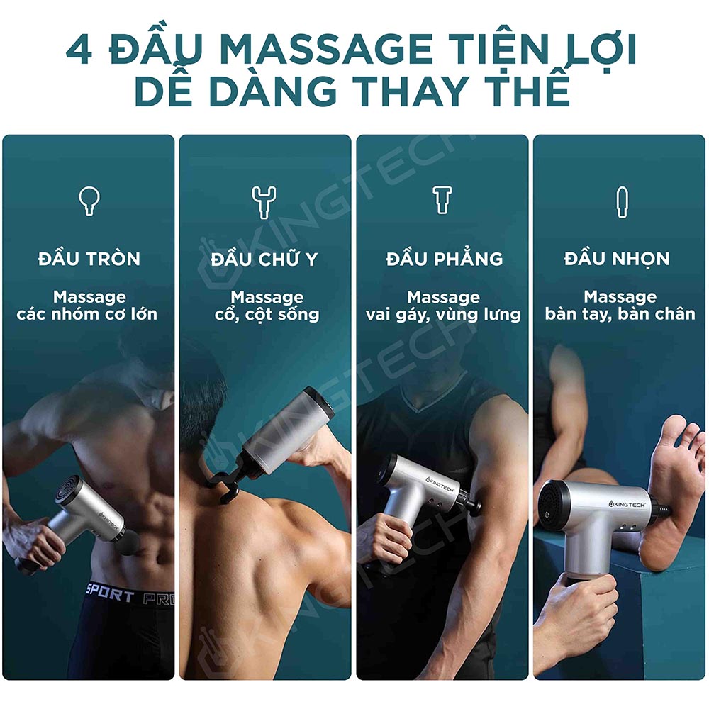 Máy Massage Cầm Tay KINGTECH TY-602 - 6 Cấp Độ, Hỗ Trợ Mát Xa Chuyên Sâu, Giảm Đau Cơ, Cứng...