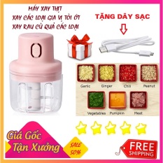 Máy xay tỏi ớt loại tốt, máy xay hạt khô,xay sinh tố, xay thịt,rau củ quả các loại-Máy xay sinh tố bằng điện sạc pin bằng tay, cầm tay,không dây, máy xay đồ ăn dặm cho bé an toàn tiện lợi.