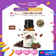 Tinh dầu cà phê, tinh dầu coffee GUTY Oils với cafe nguyên chất dùng cho đèn xông tinh dầu, xông phòng, tinh dau khử mùi, làm thơm phòng tự nhiên, giúp thư giãn, khả năng sát trùng, khử khuẩn, ngắt cơn ho – Lọ 10 ml – Guty Care