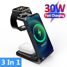 ℗☬ 30W 3 In 1 Wireless Charger Stand Dock For Apple Watch 8 7 AirPods iPhone 14 13 12 11 Pro Max Induction Fast Charging Station