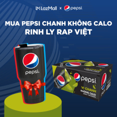 [Tặng ly Pepsi Rap Việt] Thùng 24 Lon Nước Ngọt Có Gas Pepsi Vị Chanh Không Calo (330ml/Lon)