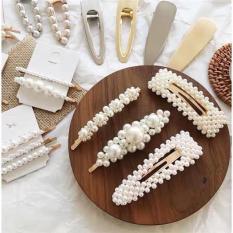 Set 4 Kẹp Tóc Nữ Kim Loại Ngọc Trai Nhân Tạo, Kẹp Tóc Nữ Ngọc Trai Nhân Tạo Xinh Xắn