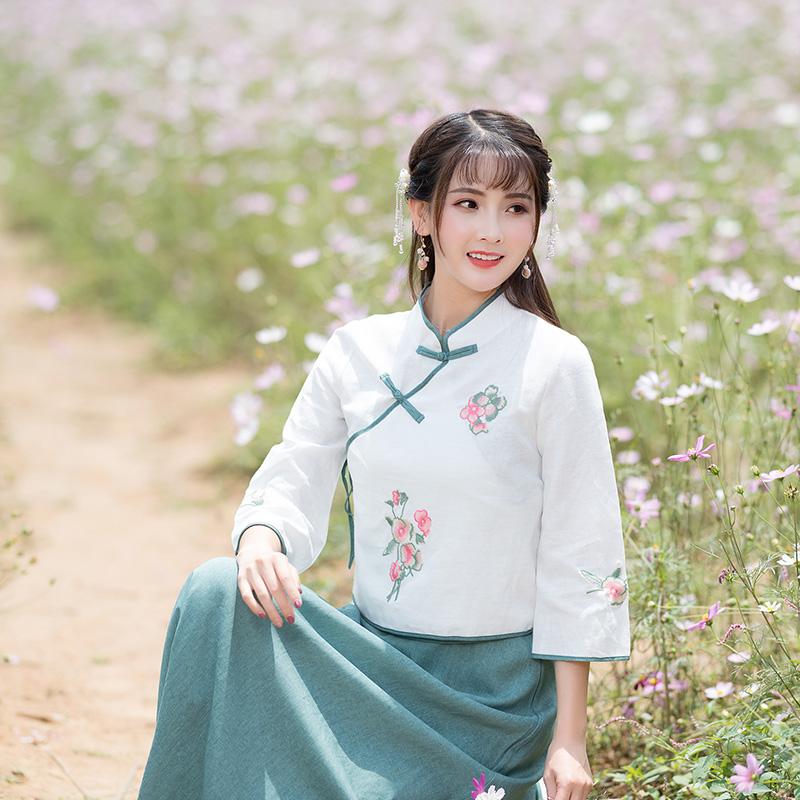 8 Màu Bé Gái Sườn Xám Truyền Thống Trung Quốc Phong Cách Satin Đầm Mới  Hanfu Thời Trang Trẻ Em Qipao Đầu  Váy Dài Tay   Fashion Long sleeve  dress Satin dresses