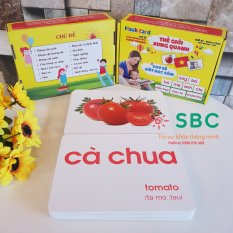 Flash Card A5 tích hợp 2 trong 1 Dạy Trẻ về Thế giới xung quanh Theo Phương pháp giáo dục sớm của Glenn Domann song ngữ Anh Việt