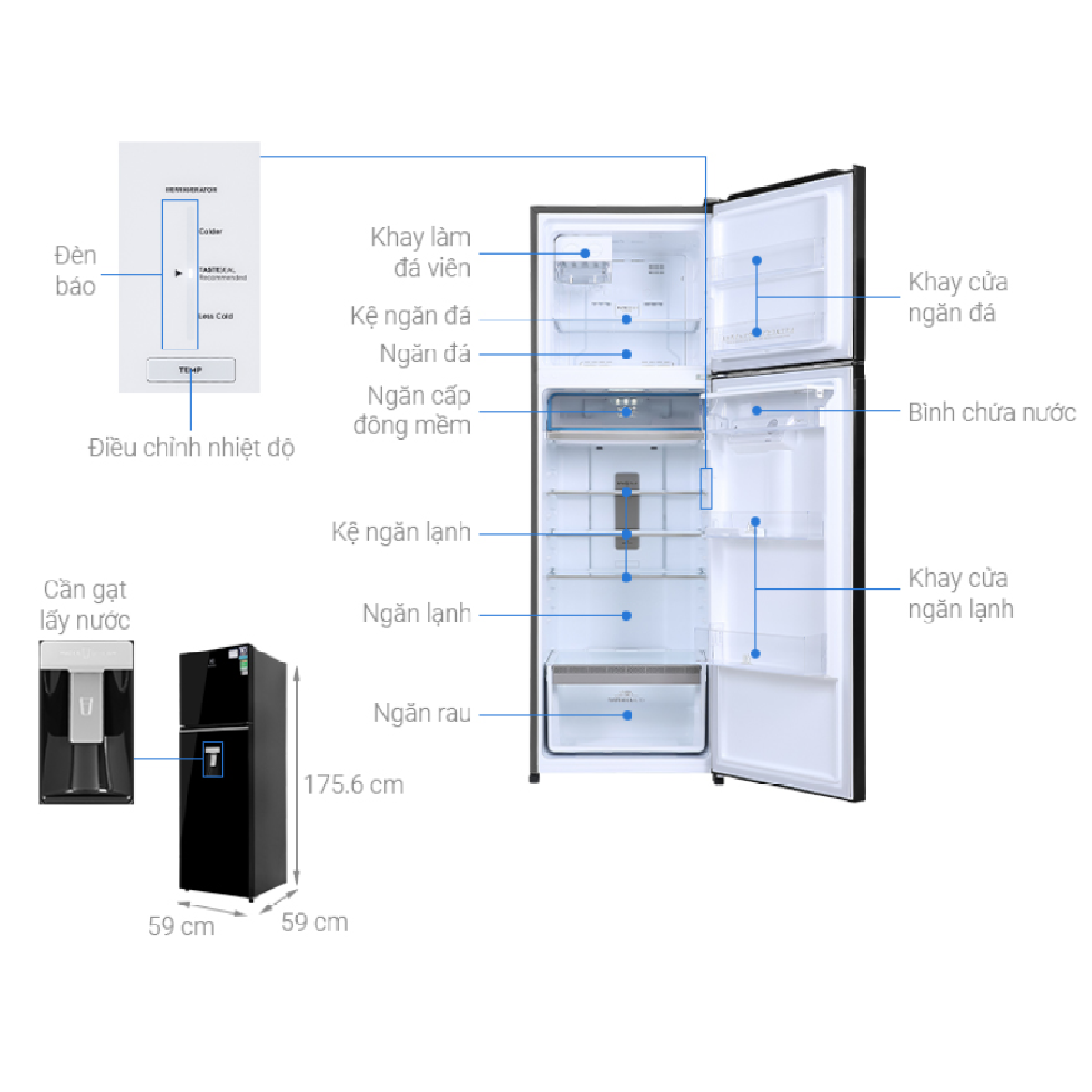 [Trả góp 0%]Tủ lạnh Electrolux Inverter 341 lít ETB3740K-H