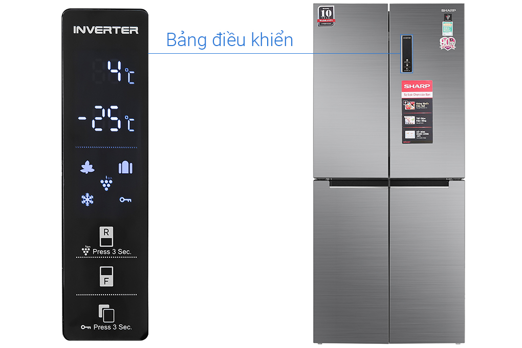 Tủ lạnh Sharp Inverter 401 lít SJ-FXP480V-SL - Chế độ Eco tiết kiệm điện Công nghệ làm lạnh : Luồng...