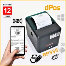 [HCM]Máy in hóa đơn K80 dPos RP335 LAN WIFI in Bill không dây từ điện thoại & máy tính PC dùng giấy 80mm có cắt giấy tự động