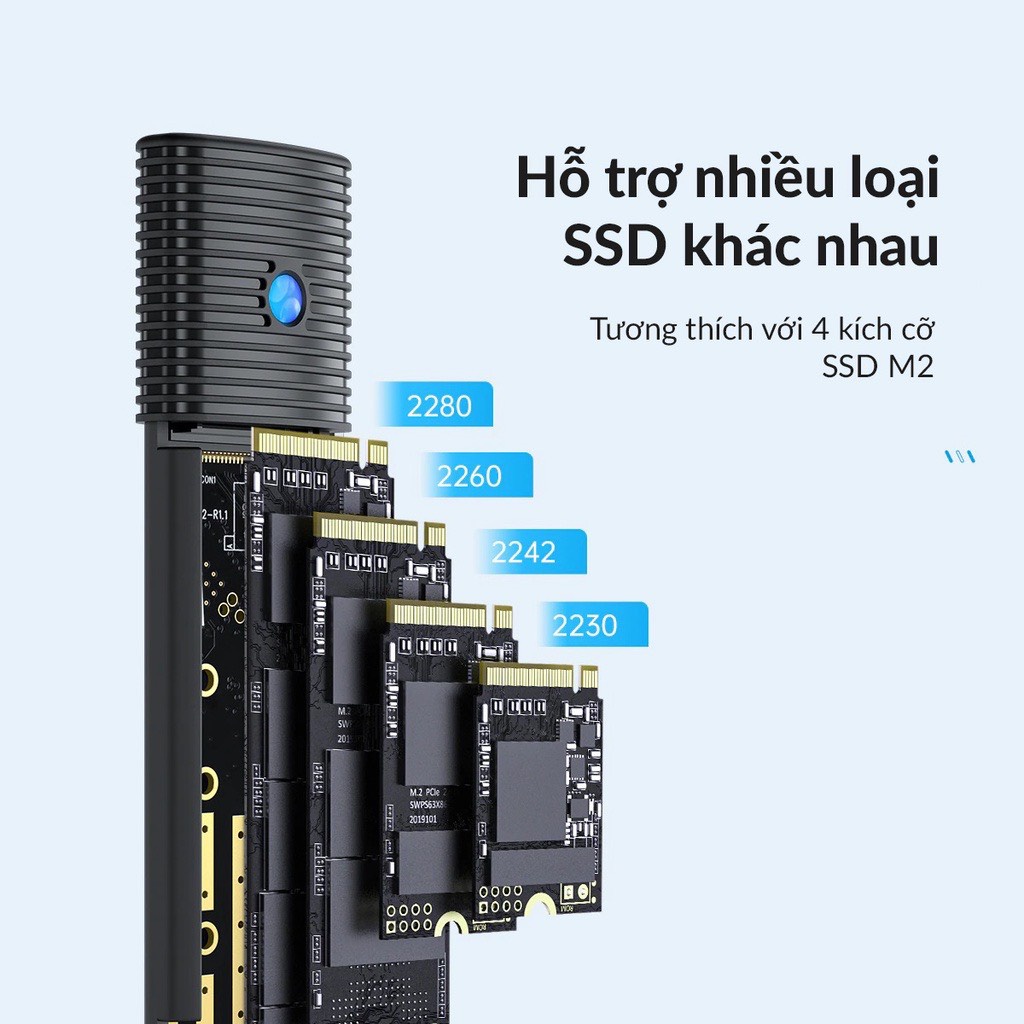 [HCM] Hộp box ổ cứng di động Orico SSD M.2 PCIe NVMe to Type C đa năng cho cả ổ...