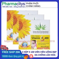Combo 3 hộp vitamin E mỗi hộp 100 viên đẹp da chống lão hóa giảm nám mờ vết nhăn – HSD 2023 – shop men 2018