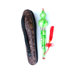 Sáo bầu nạm ngọc (tặng kèm bao da + dây treo sáo)