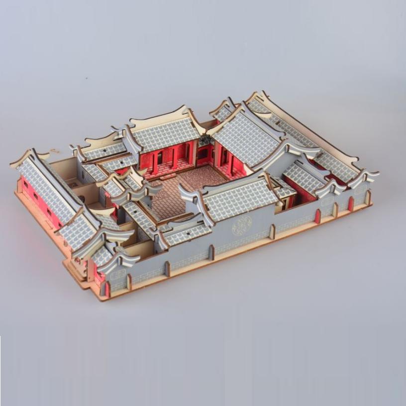 Đồ chơi lắp ráp gỗ 3D Mô hình Tứ hợp viên Laser - Tặng kèm đèn LED USB trang trí