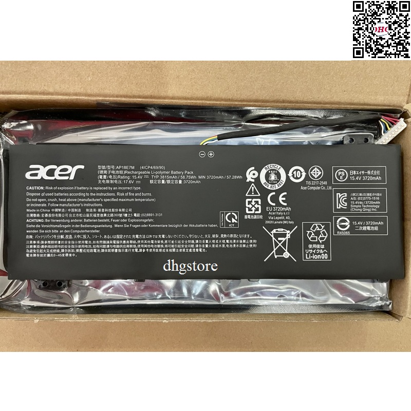 Pin laptop Acer ConceptD 3 Pro CN315-71P, ConceptD 5 Pro CN515-71 CN515-71P, AP18E7M, AP18E8M