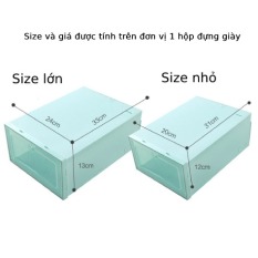 [HCM]Hộp đựng giày lắp ráp nhựa PP nắp nhựa cứng trong suốt 2 kích thước lựa chọn dành cho cả nam và nữ có thể lắp thành tủ