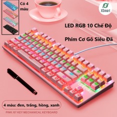 Bàn Phím Cơ Máy Tính Cao Cấp Crack K2 PRO Led RGB 10 Chế Độ Khác Nhau Chơi Game Dùng Văn Phòng Cho Máy Tính PC Laptop Keyboard Cơ Blue Switch Gaming Có Dây Cực Đẹp Có Cục Chống Nhiễu – XSmart