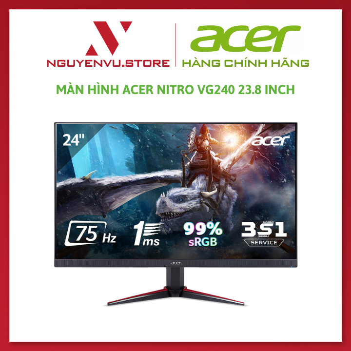 Màn hình Acer Nitro VG240Y 23.8 inch (FHD/IPS/75Hz/1ms/250nits/HDMI+VGA+Audio/Freesync) – Hàng chính hãng