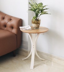 [HCM]Bàn trà sofa bàn góc Plyconcept Joy Side Table – Oak and White