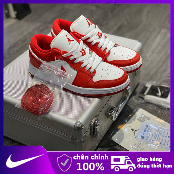 【Lincoln Sports】[ Full Box + Bill ] Giày Jordan Cổ Thấp Nam Nữ, Giày Sneaker JD1 Đỏ Trắng Cổ Thấp...